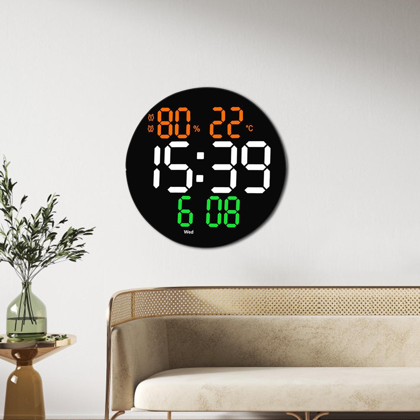 Digital Wall Clock Clock with Temperature & Humidity for Dining Room
