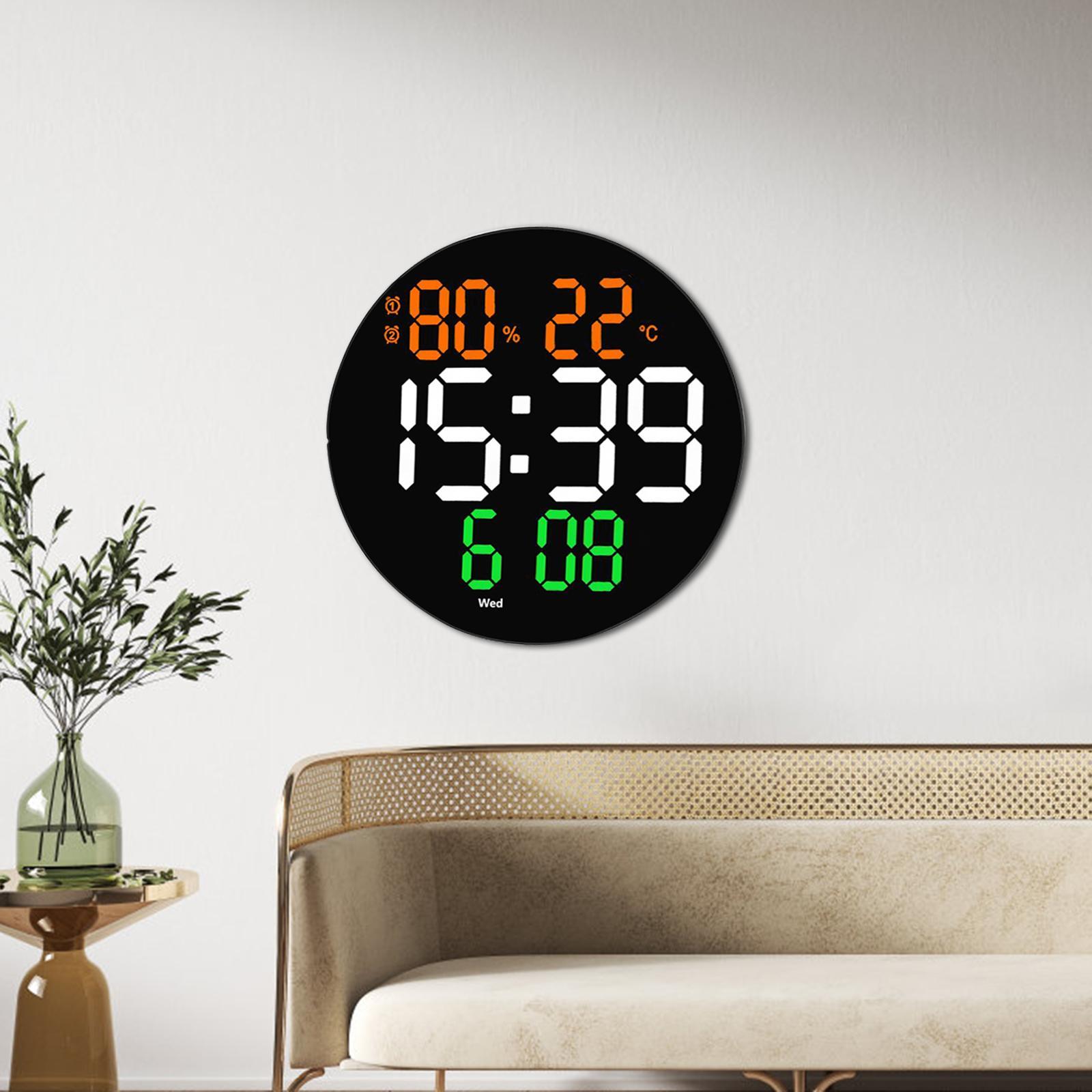 Digital Wall Clock  Clock with Temperature & Humidity for Dining Room