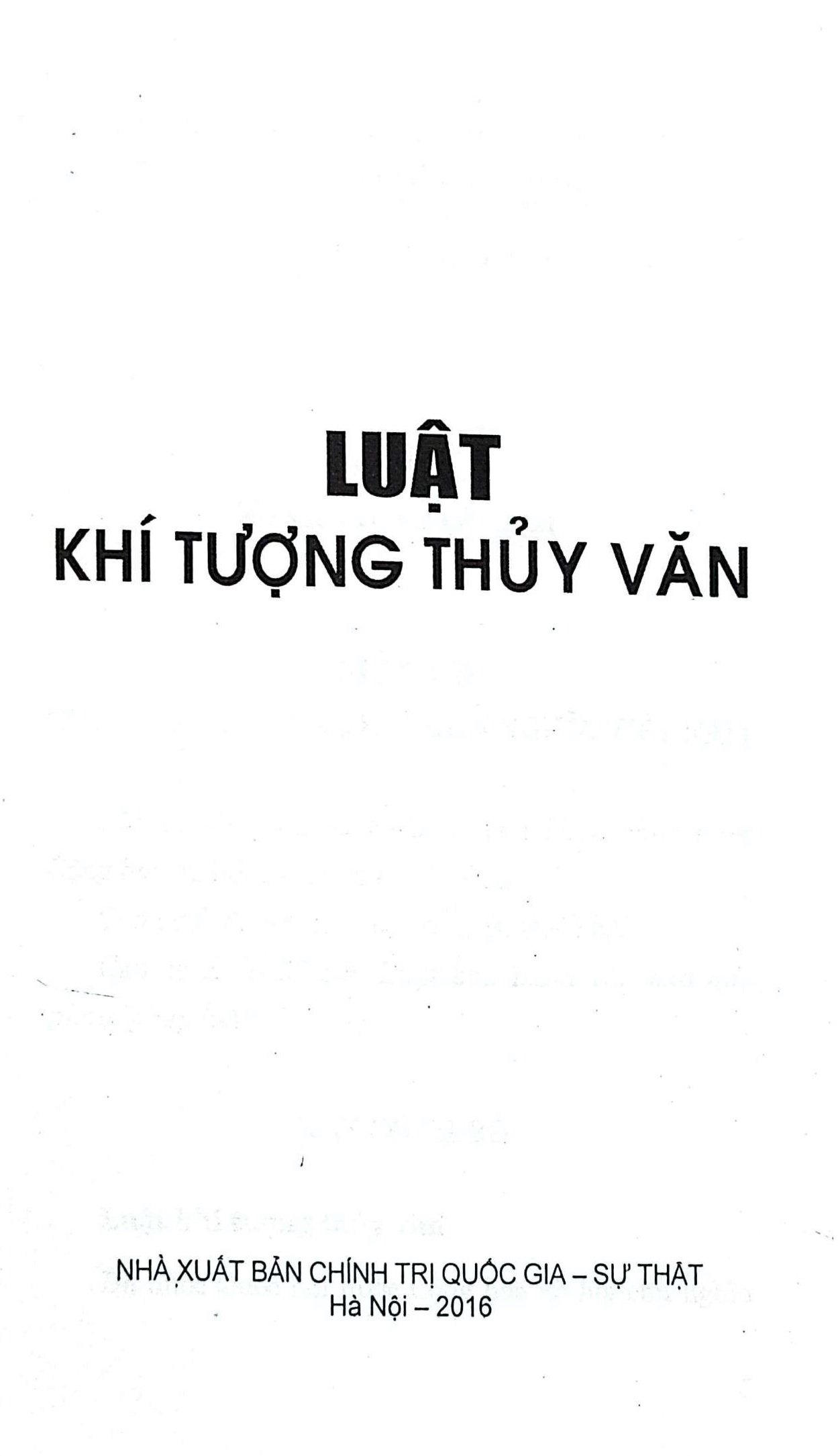 Luật khí tượng thủy văn