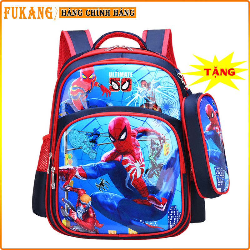 Hàng Chính Hãng Balo Cặp Sách Siêu Nhân Người Nhện Xanh Batman Cho Bé Trai Tiểu Học Cấp 1  E452