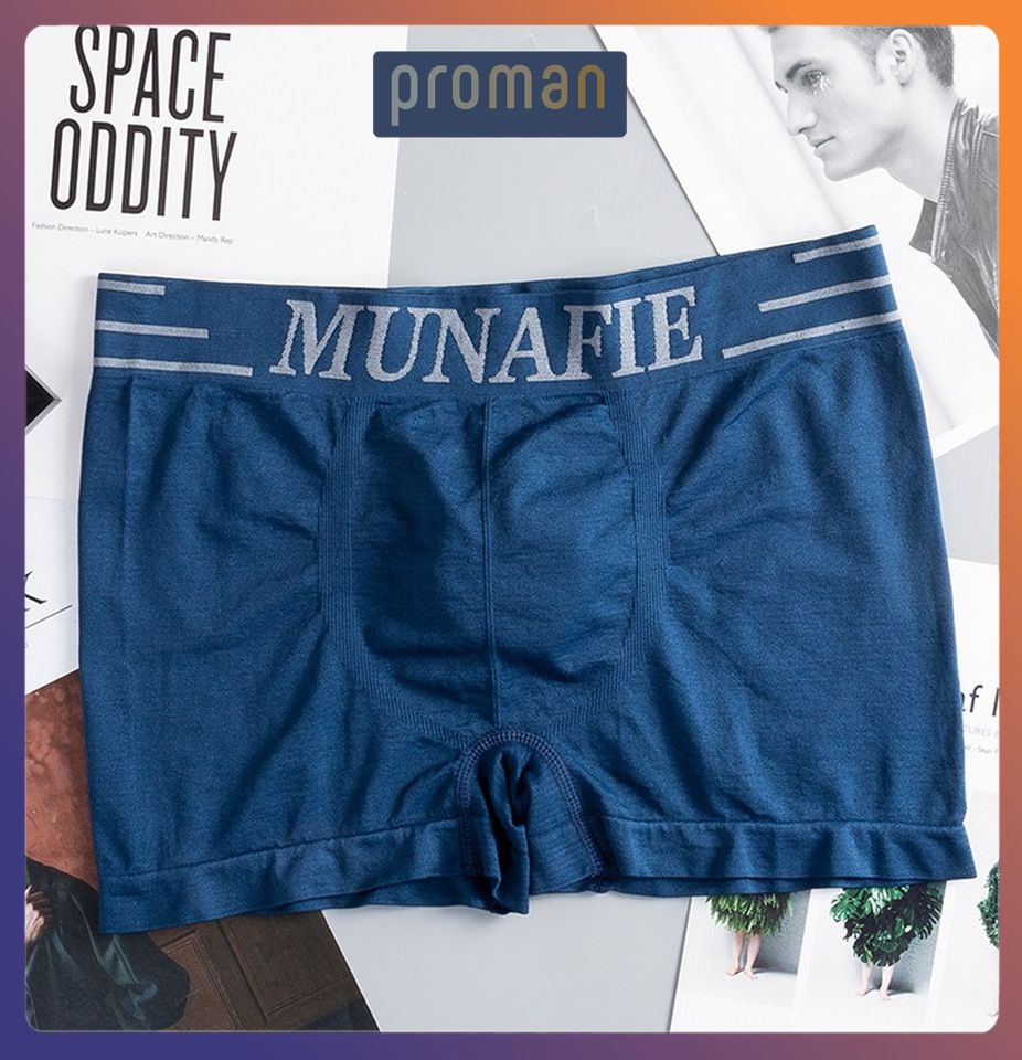 Quần Sịp Nam Đùi Cotton, Quần Lót Nam Boxer Munafie Dệt Kim Co Giãn 4 Chiều freesize SD03 - PROMAN