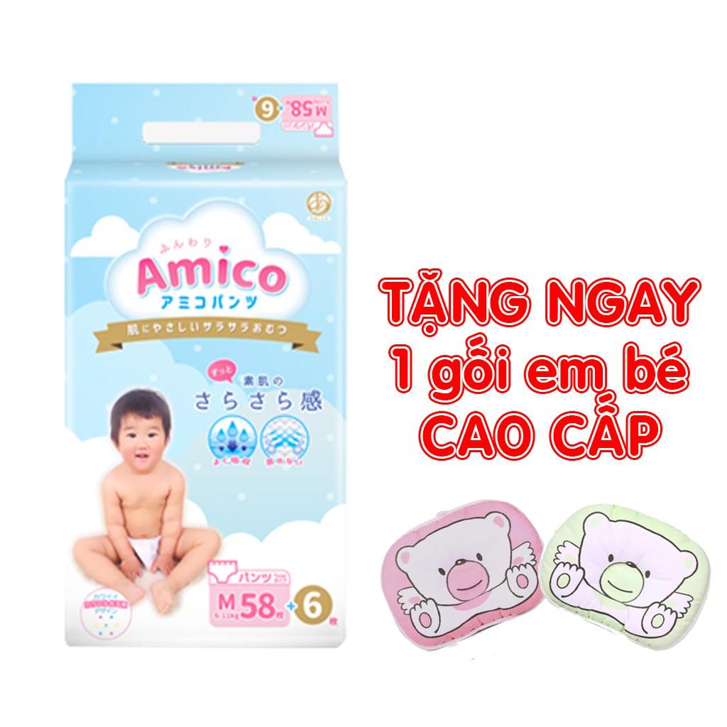 Bỉm - Tã quần Amico size M 58 + 6 miếng (Cho bé 6 - 11kg)