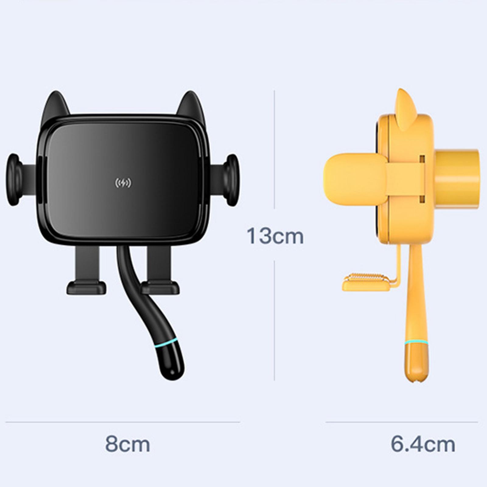 Cat Shape Wireless Car Charger Air Vent Mount Cell Phone Holder Quick Release Automatic Clamping