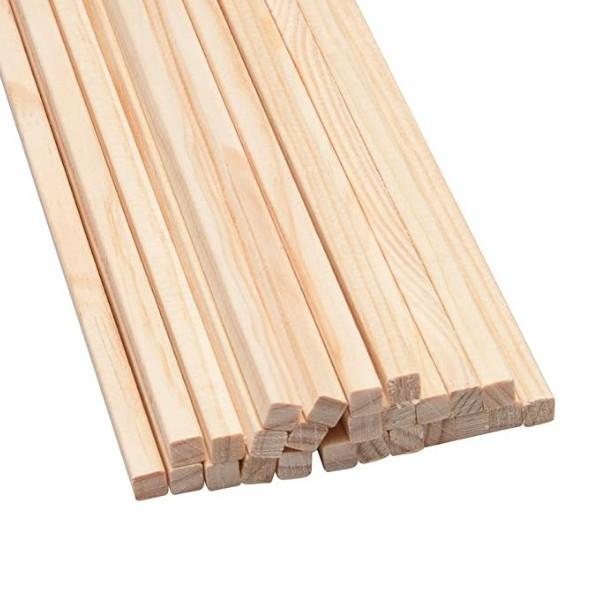 Bộ 10 thanh gỗ thông vuông kích thước 2x2x 50cm làm mô hình, thủ công, đồ chơi, trang trí lồng chim
