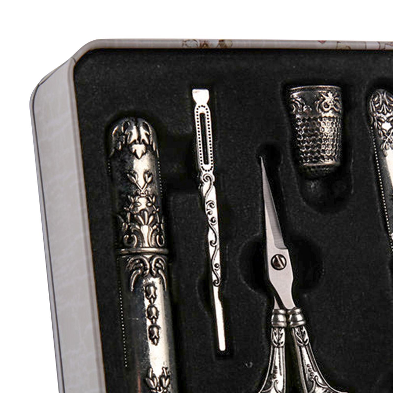 Embroidery Scissors  European Style Sewing Scissors Portable Metal Lightweight Awl Threader Antique Style Sewing Tools for Craft Supplies