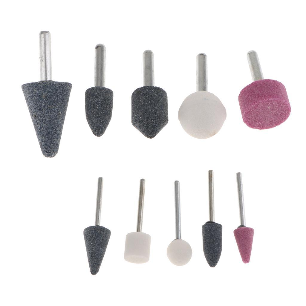 10x 6mm Cylindrical Electric Nail Drill Bits Polishing Grinding Head