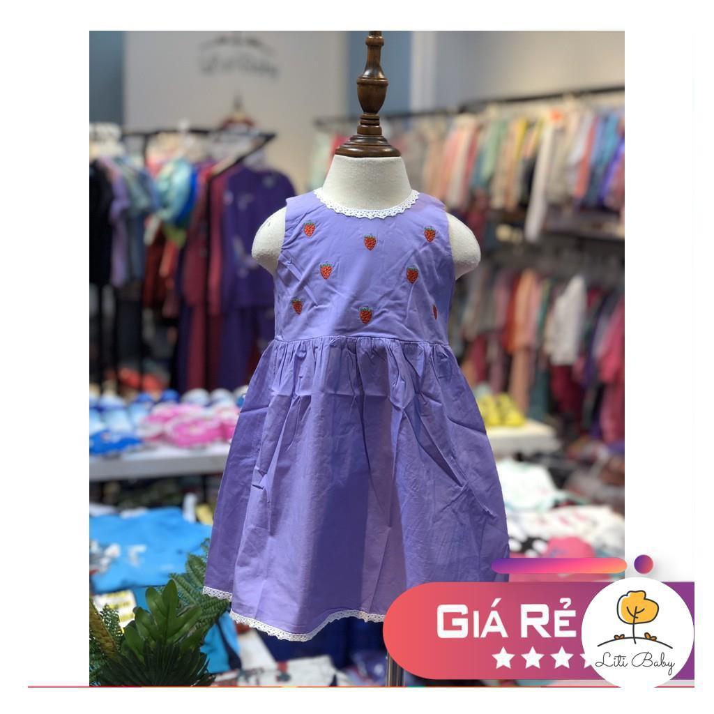 Váy thô thêu quả chery size 1-7T