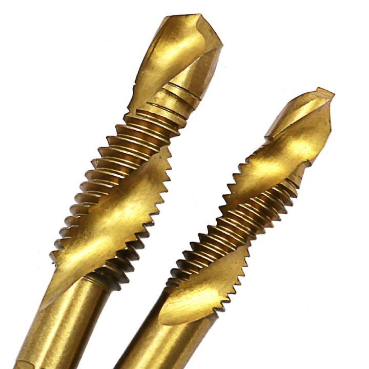 Bộ 6 mũi khoan taro ren HSS 6542 M3-M10 phủ Titanium