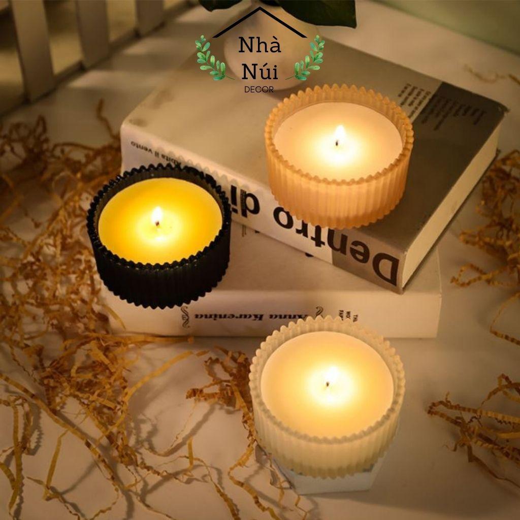 Nến thơm phòng trang trí decor thư giãn Aroma Scented Candle cup, sáp đậu nành, nến thơm cao cấp E4 Decor nhà Núi