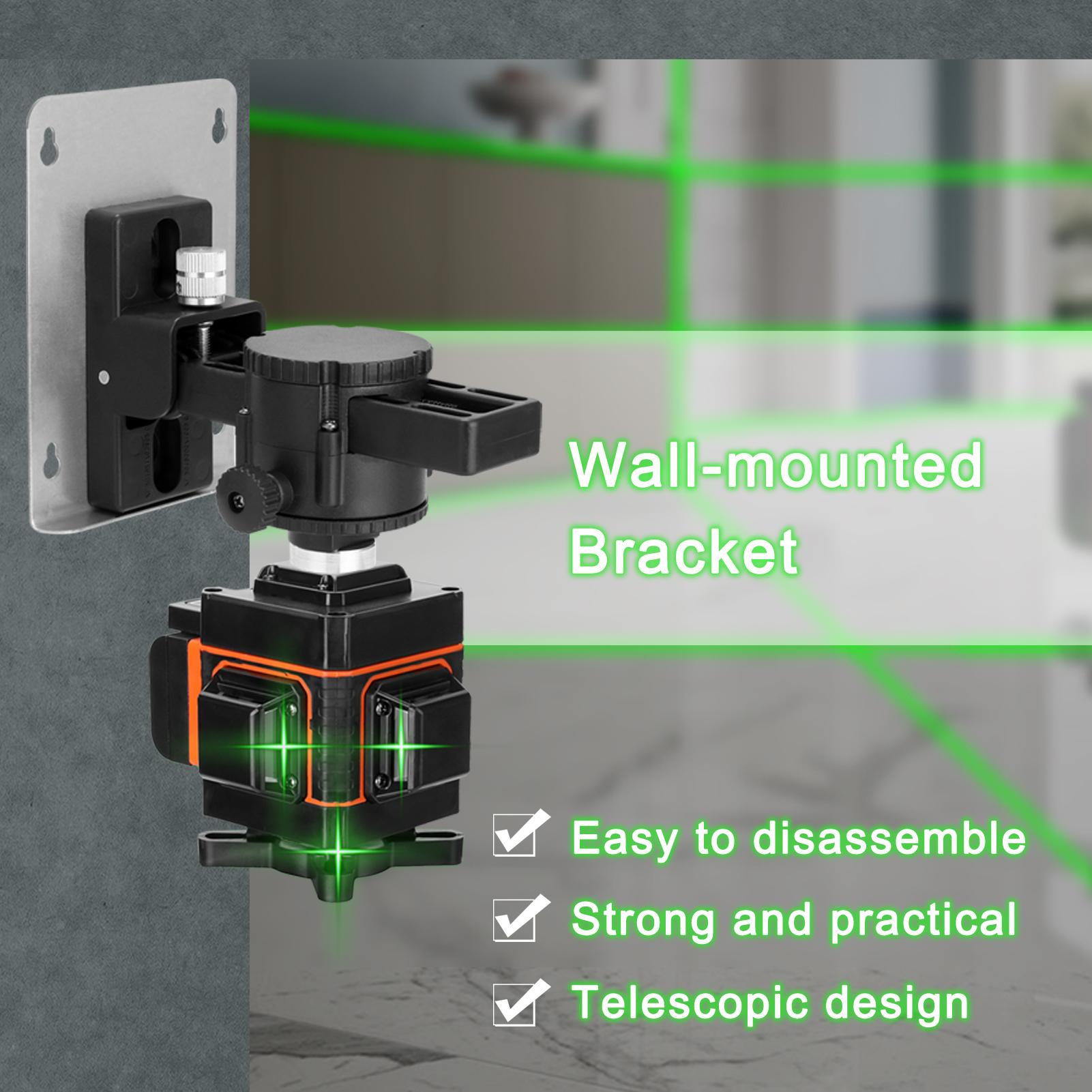 360 Degree Rotation 15°Tilt Angle Adjustable Laser Level Wall-mounted Bracket with Iron Board