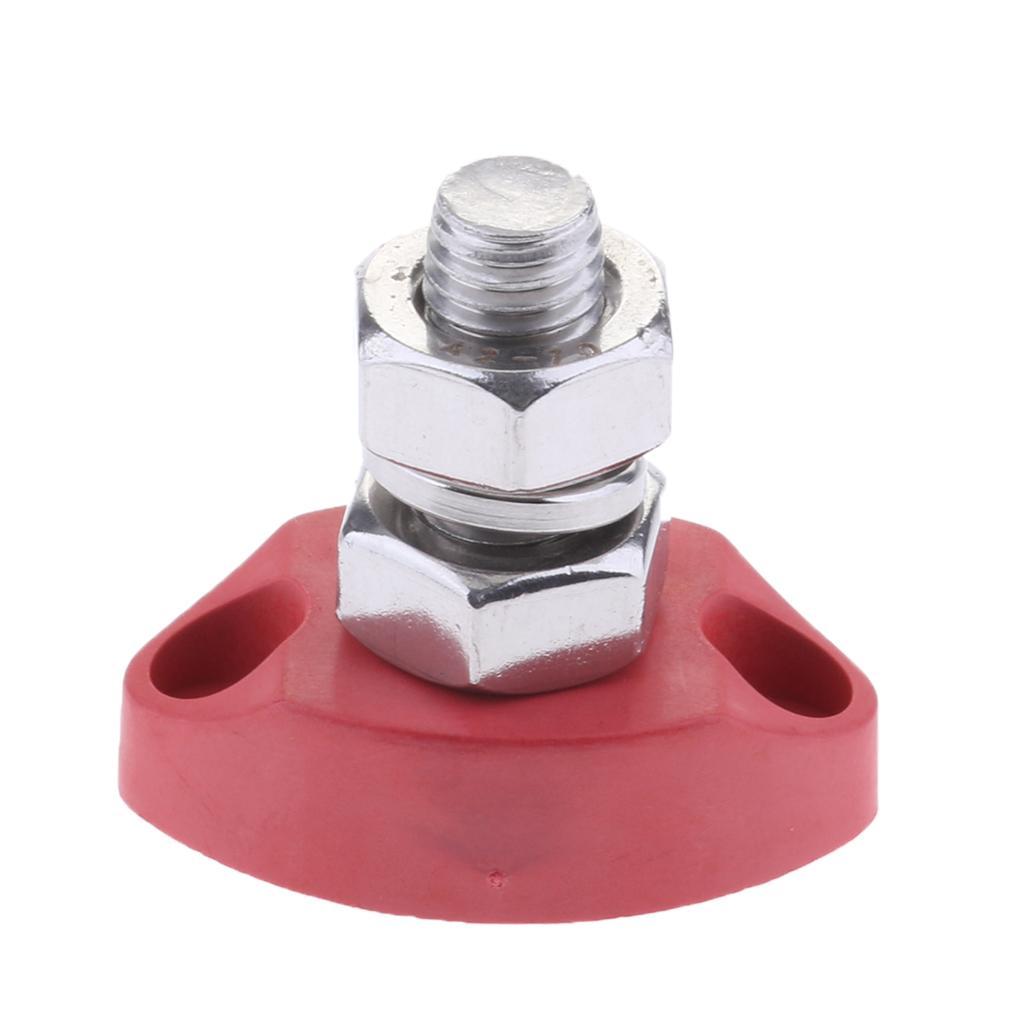 Red Junction Block Power Post Insulated Terminal Single Stud 6mm / 8mm