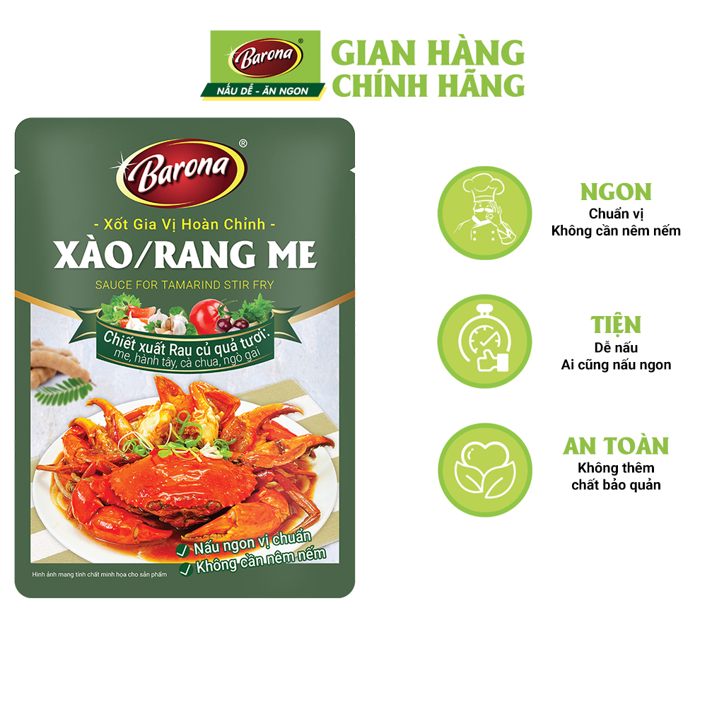 Gia Vị Xào/ Rang Me Barona 80g ướp ngon chuẩn vị không cần nêm nếm