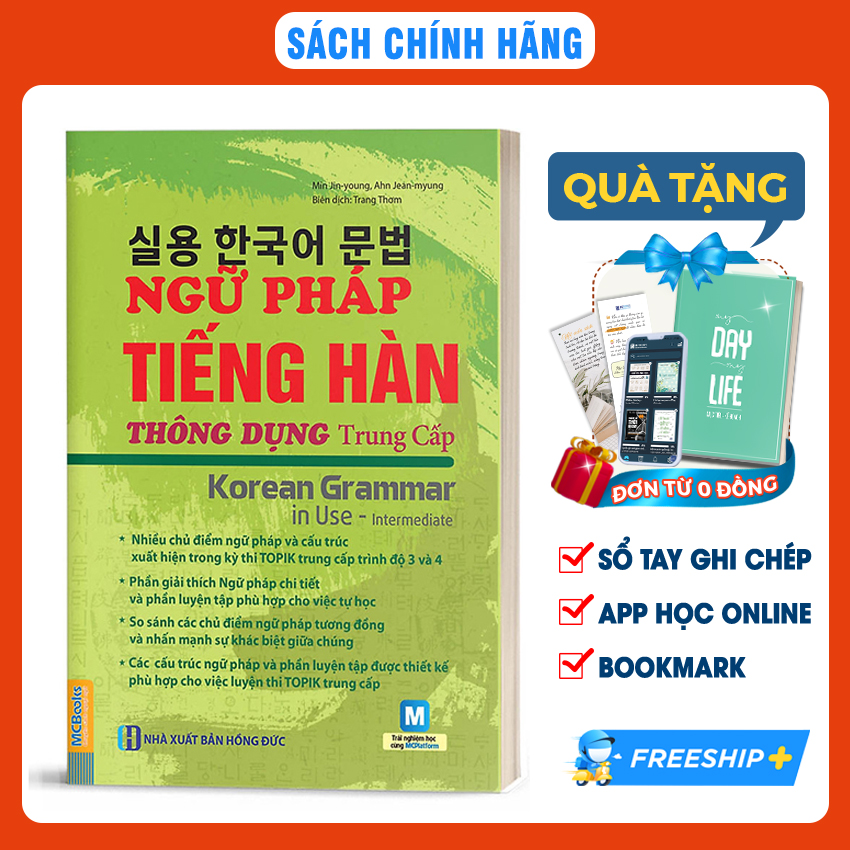 Sách Ngữ Pháp Tiếng Hàn Thông Dụng Trình Độ Trung Cấp - Korean Grammar in use Intermediate - Học Kèm App Online