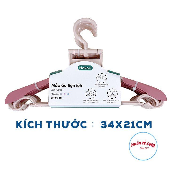 Set 10 MÓC  treo quần áo người lớn Hokori cao cấp GIÁ SỐC  nhựa Việt Nhật -Mắc nhũ treo quần áo, móc phơi đồ- 2832