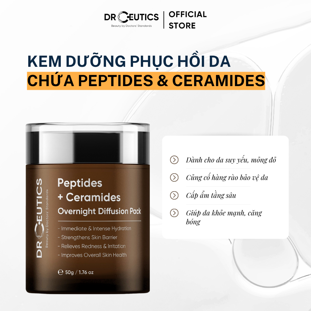 DRCEUTICS - Kem Dưỡng Phục Hồi Da Chứa Peptides Và Ceramides Overnight Diffusion Pack (50g)