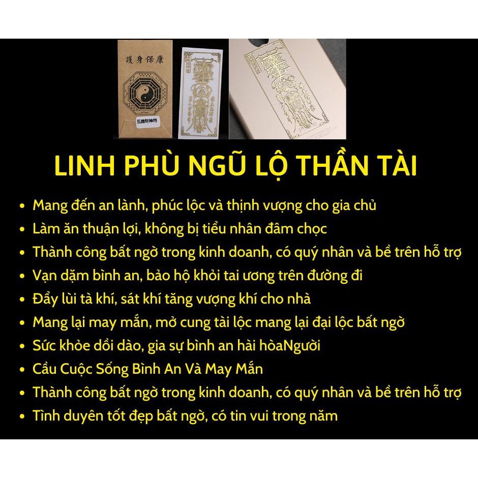 Linh phù NGŨ LỘ THẦN TÀI  chiều tài chiêu vận khai mở tài vận đón lộc vào nhà, làm ăn thuận lợi