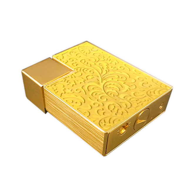 Hộp Qụet Bật Lửa Ga Đá CA08 Hình Vuông Họa Tiết Khắc Hoa Văn Đẹp Độc Lạ