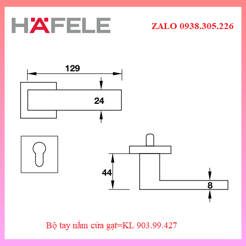 Bộ tay nắm cửa gạt=KL 903.99.427