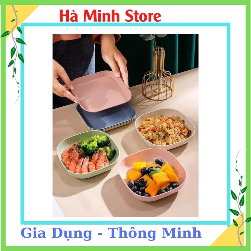 Sét 8 Đĩa Lúa Mạch Chữ Nhật, Màu Pastal, Siêu Xinh Siêu Siêu Ưu Đãi Đĩa Lúa Mạch Cao Cấp - Gia Dụng Hà Minh