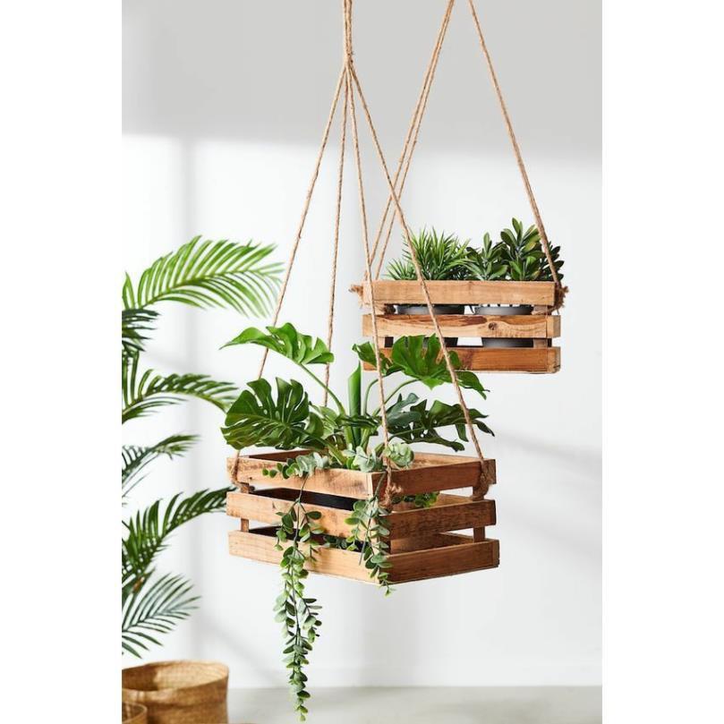 Thùng box gỗ thông decor trang trí 40*26*20 Mộc Vina