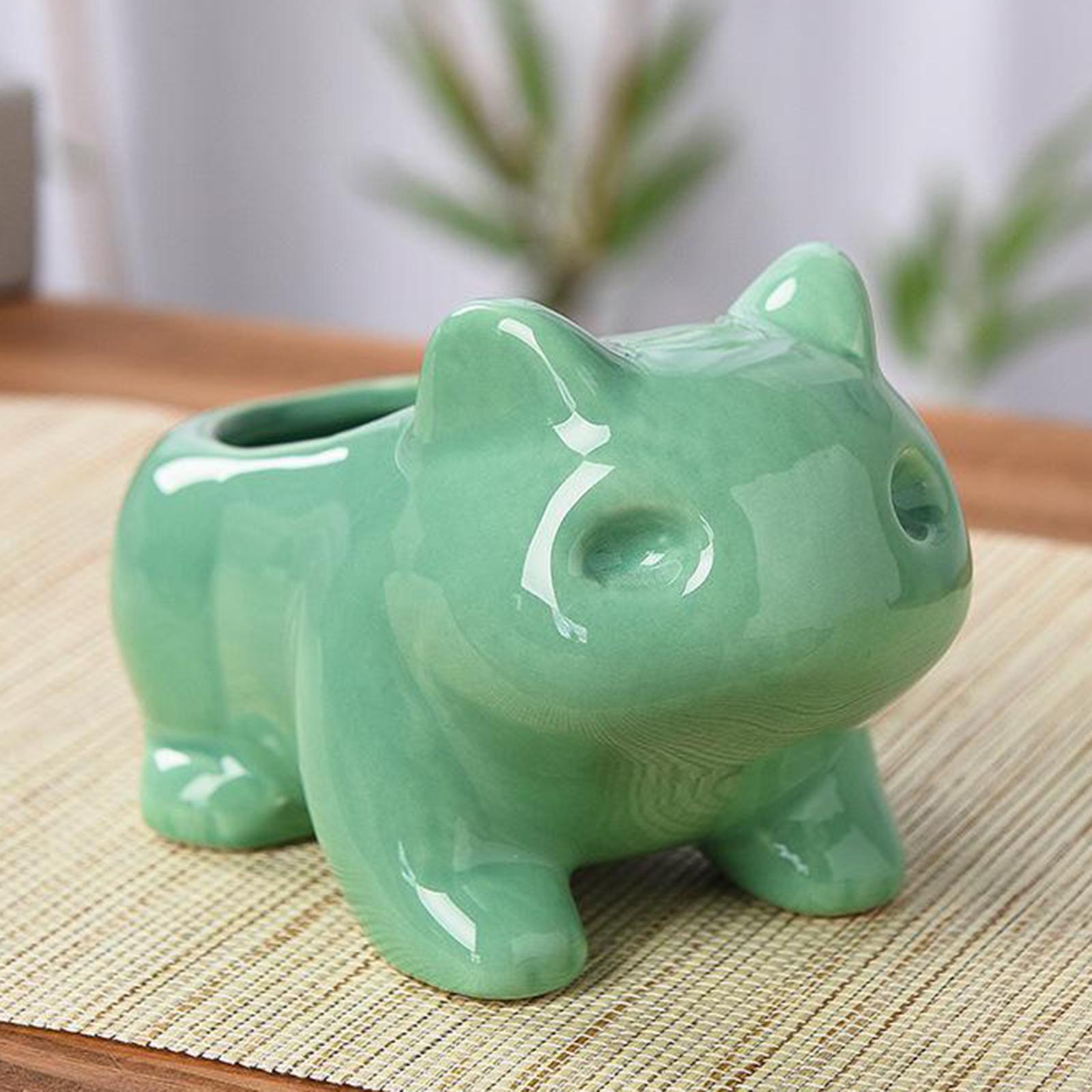 Cute Cartoon Frog Shaped Ceramic Succulent Cactus Pot Decor M