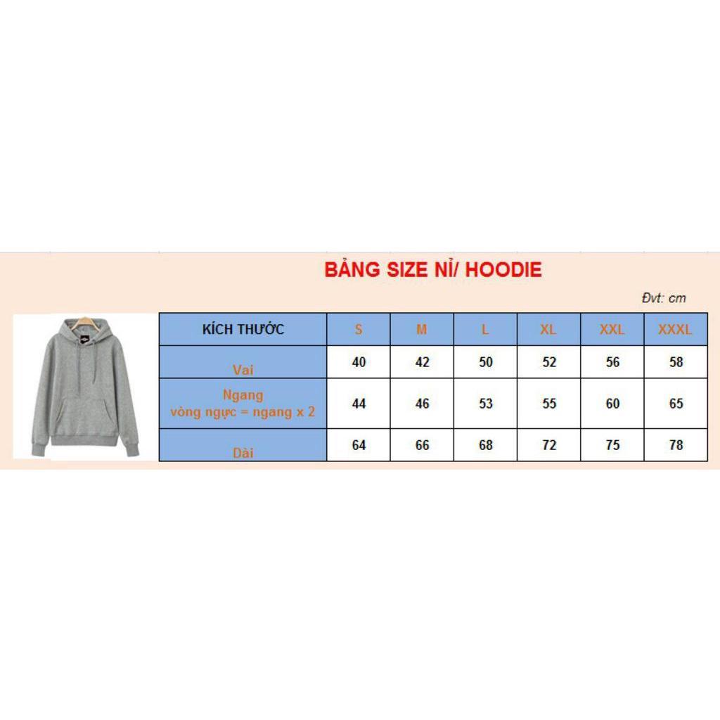 Áo hoodie nam nữ 3 gấu có bigsize vải nỉ bông dày dặn