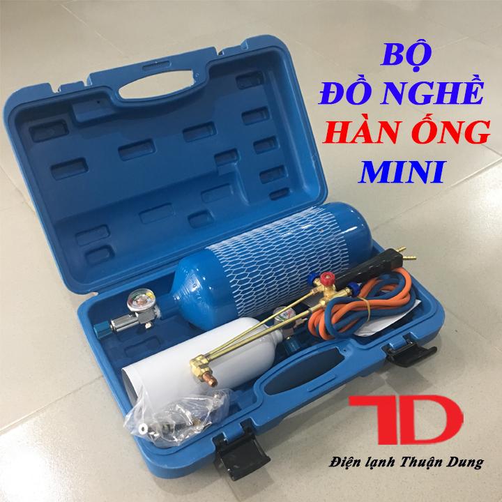 Bộ hàn hơi, hàn gió đá mini màu xanh và Tấm chống cháy nỉ cacbon đã được oxy hóa - Điện Lạnh Thuận Dung