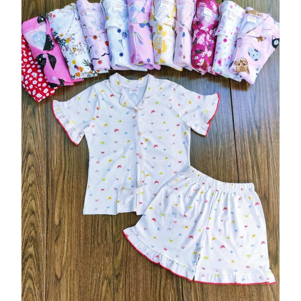 Đồ bộ bé gái, bộ pijama ngắn tay cho bé gái size 18-35kg chất cotton mềm mát