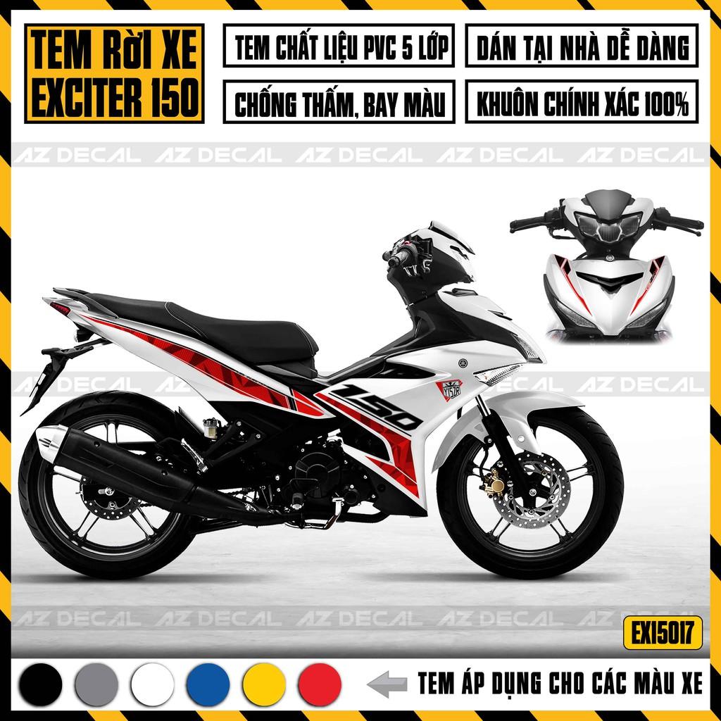 Tem Rời Dán Xe Exciter 150 Mẫu Họa Tiết 3D | EX15017 | Decal Xe Ex150 Chất Liệu PVC Chống Bay Màu, Chống Nước - Xanh Đen