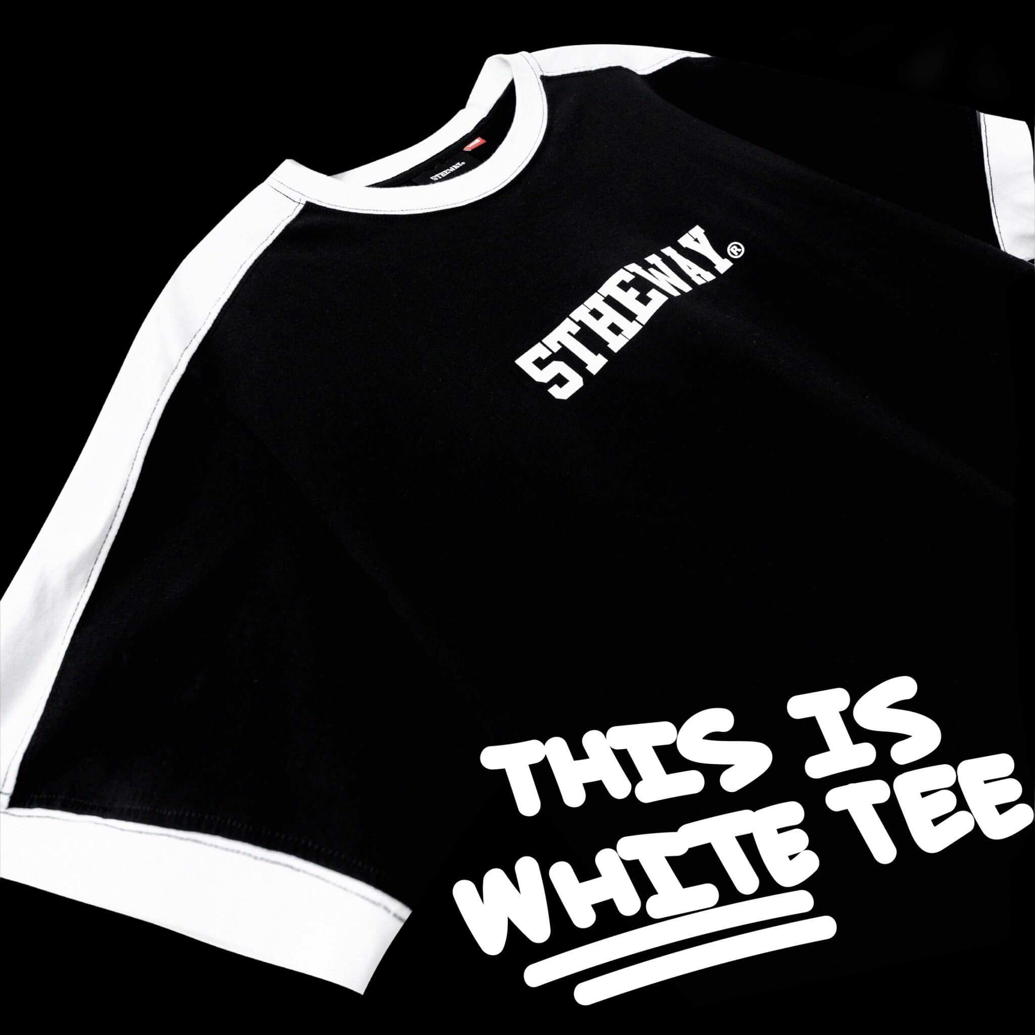 5THEWAY oreo SQUARE TEE in BLACK aka Áo Thun Tay Ngắn Đen Trắng