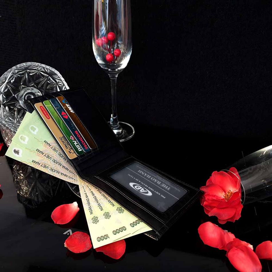 Combo thắt lưng và ví da nam thời trang full túi hộp như hình