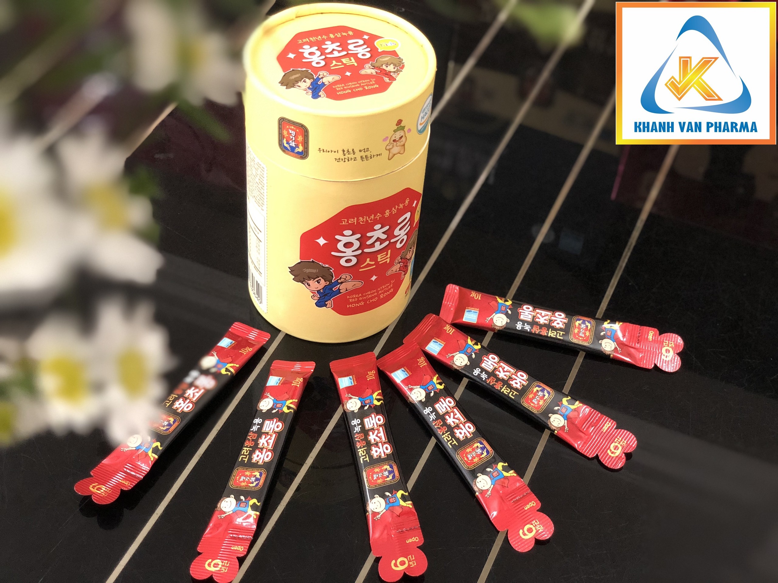 Nước Hồng Sâm Nhung Hươu Hàn Quốc Trẻ Em - MYEONG KI SAM - Hàng nội địa Hàn Quốc - nhập khẩu chính ngạch - Hộp 300g - Vị sữa chua, bổ sung thêm vitamin, khoáng chất