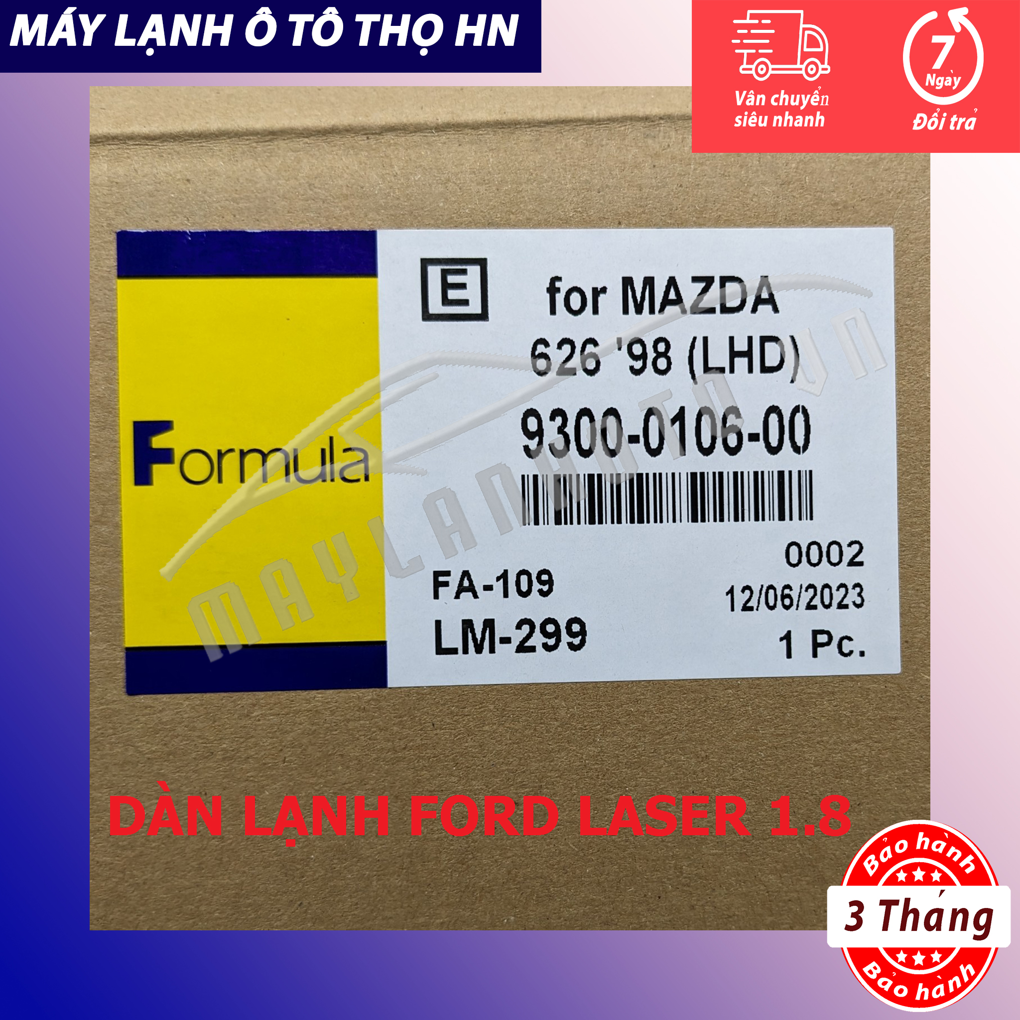 Dàn (giàn) lạnh Mazda 626 - Ford Laser 1.8 1998 1999 2000 2001 2002 Hàng xịn Thái Lan 98 99 00 01 02