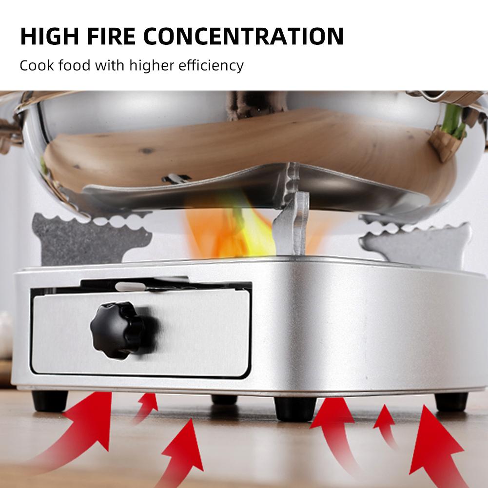 Bếp cồn bằng thép không gỉ điều chỉnh lửa được, có ngăn kéo, chống gió cho nấu ăn ngoài trời