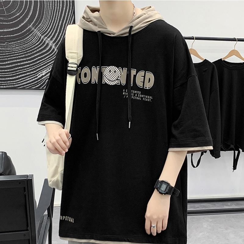 Áo Hoodie Ngắn Tay Nam In Chữ Basic Dáng Rộng Phong Cách Hàn Quốc Thời Trang Zenkonu TOP NAM 258V1