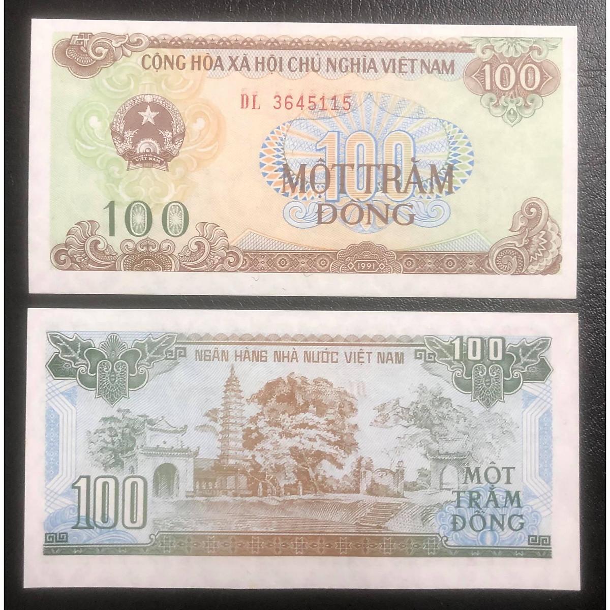 Tờ 100 đồng 1991 chùa Phổ Minh tiền giấy xưa sưu tầm