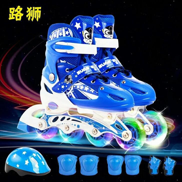 Giày trượt patin có bánh phát sáng - tặng bộ bảo vệ tay chân - túi đựng L