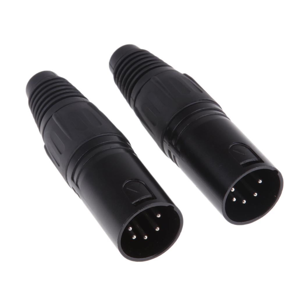 2 Pieces 5 Pin XLR Male Cable