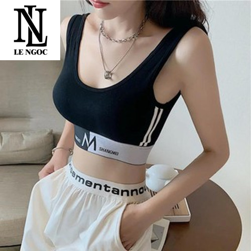 Áo bra, Bra thể thao phối sọc dáng croptop chất thun dệt thấm hút mồ hôi- LN38- Lê Ngọc Fashion