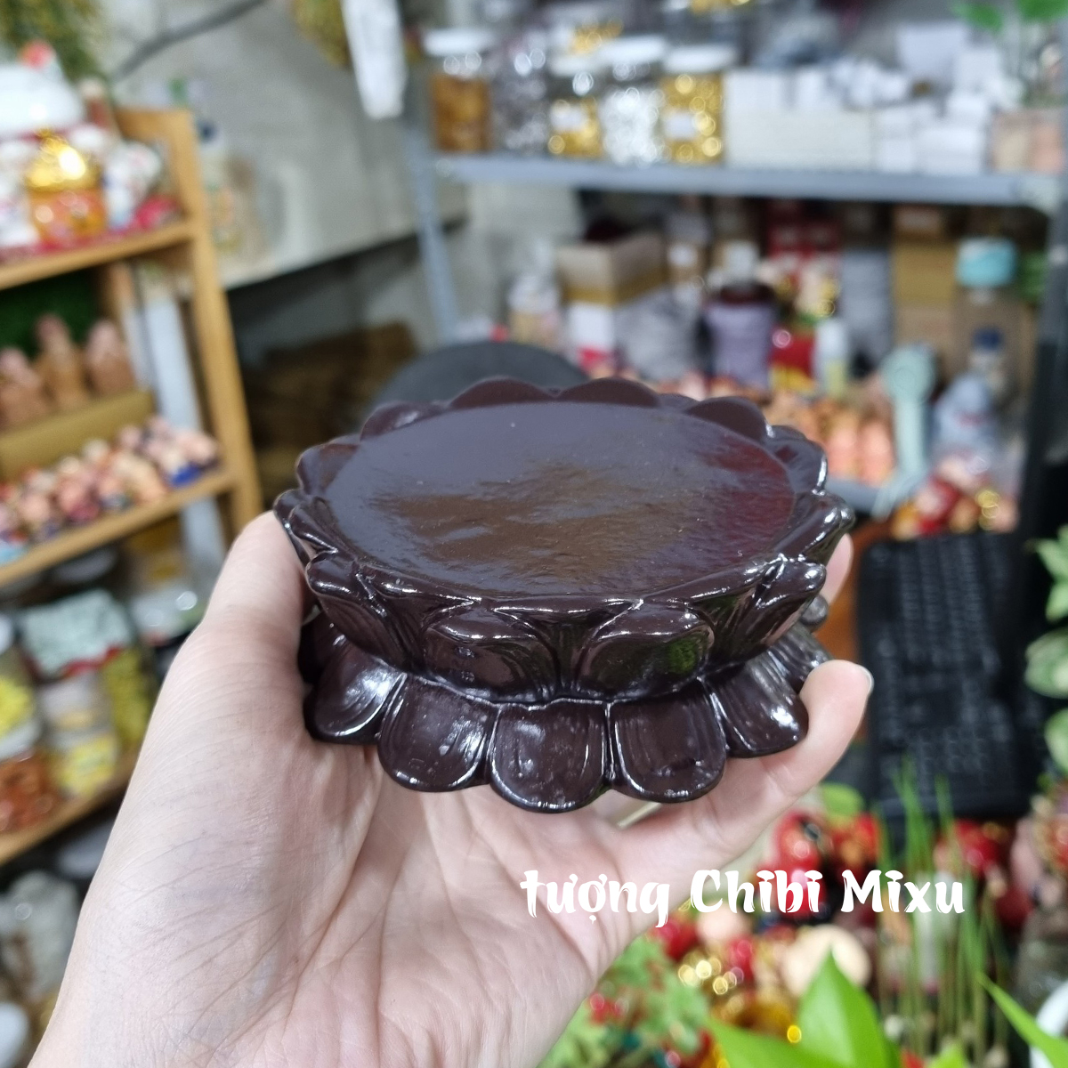 Chân đế phật đài sen ngang 9.5cm x cao 3.5cm