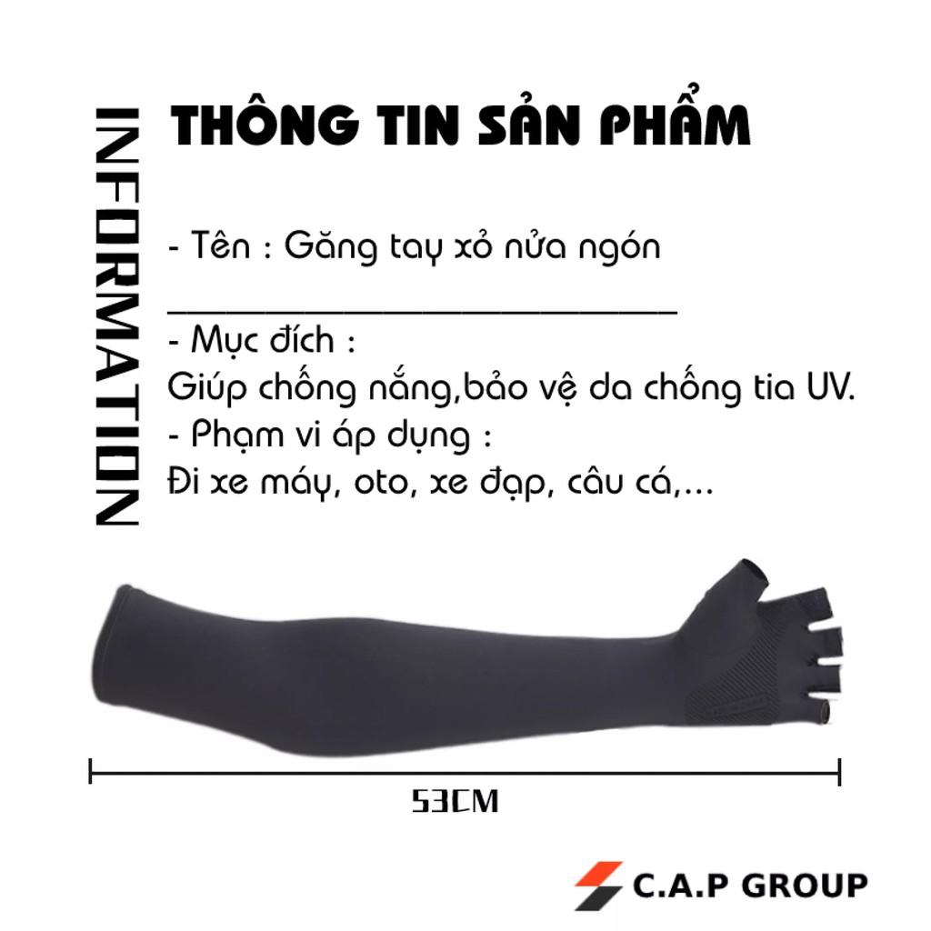 Găng bao tay chống nắng Nam Nữ dày dài tay xỏ hở ngón thể thao SPORT chống tia UV chống trượt - CN0IV5-0V2