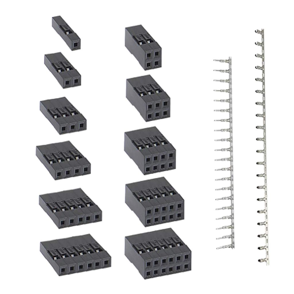 Set of 620 2.54mm 0.1" 3A Male Female  2/3/4/5/6 Header Connector New