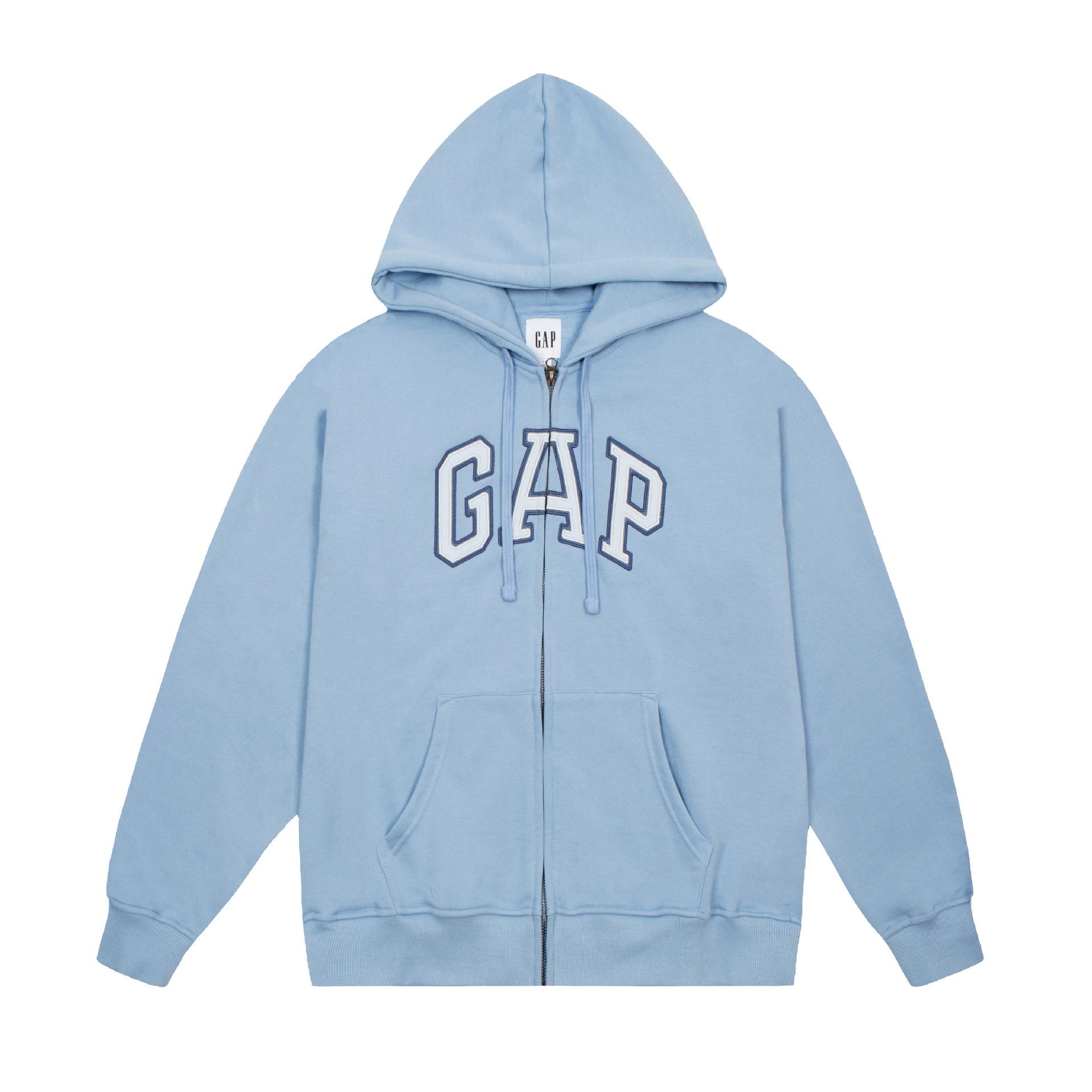 Phiên bản chính xác và thuận lợi nhất của mùa thu chữ Nhật Bản GP màu kem thêu nhiều màu áo len nam mỏng có mũ trùm đầu có khóa kéo ins