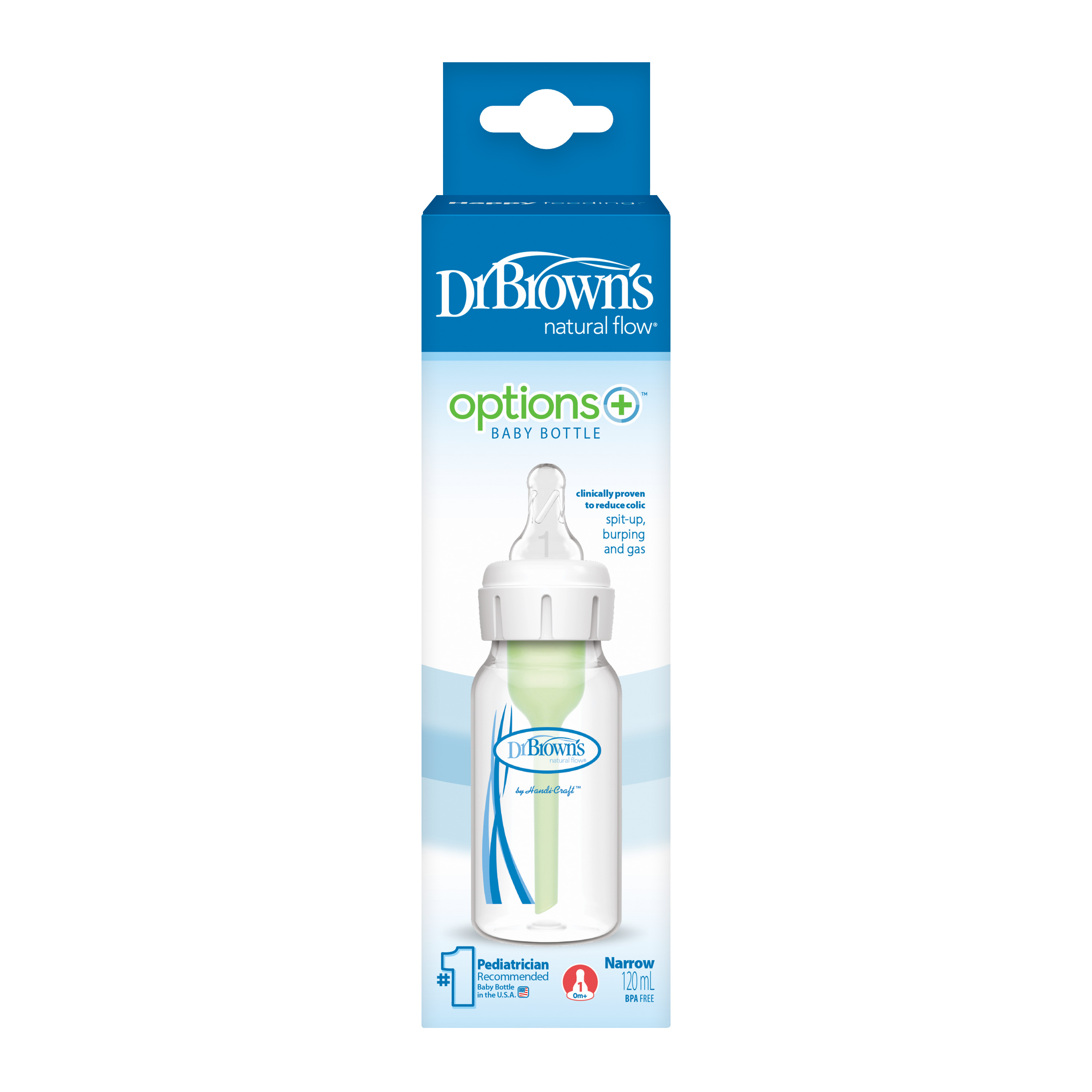 Bình sữa Dr.Brown's cổ thường 120ml nhựa PP Options Plus