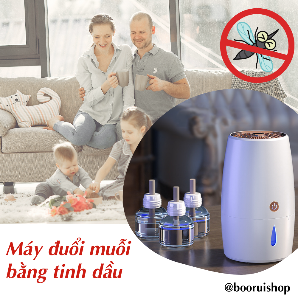 Máy đuổi muỗi bằng tinh dầu BOORUI 05, Thiết kế thông minh hẹn giờ ,khuếch tán nhanh lưu thông không khí , đuổi muỗi hiệu quả an toàn với trẻ nhỏ, chống rò rỉ, tặng kèm tinh dầu đuổi muỗi