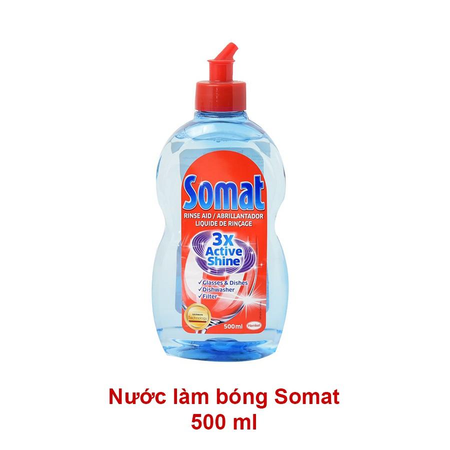 Combo Muối Rửa Bát Somat 1,2kg Và Chai Nước Làm Bóng Somat 750ml Hàng Đức
