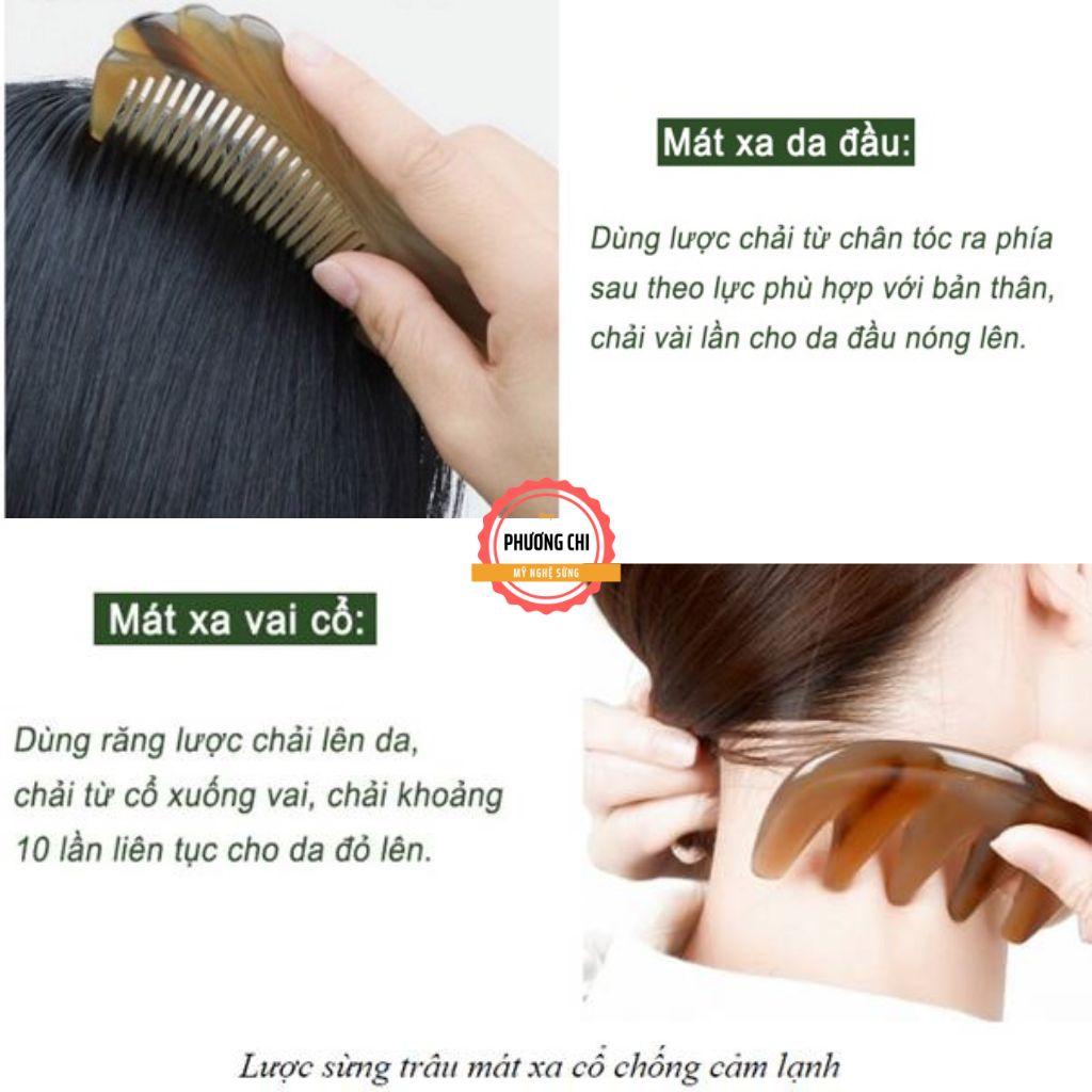 Lược sừng trâu đôi chim trắng nưa đẹp dai 12cm, lược chải tóc gỡ rối massage đầu | Mỹ Nghệ Phương Chi