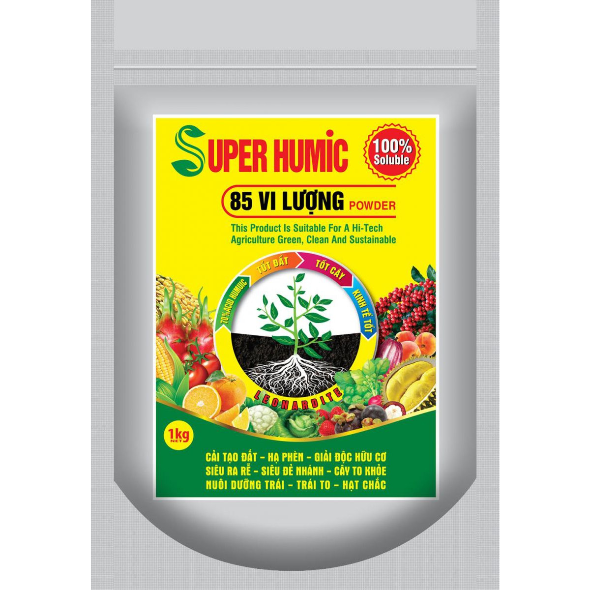 Phân bón hữu cơ : Super Humic 85 vi lượng