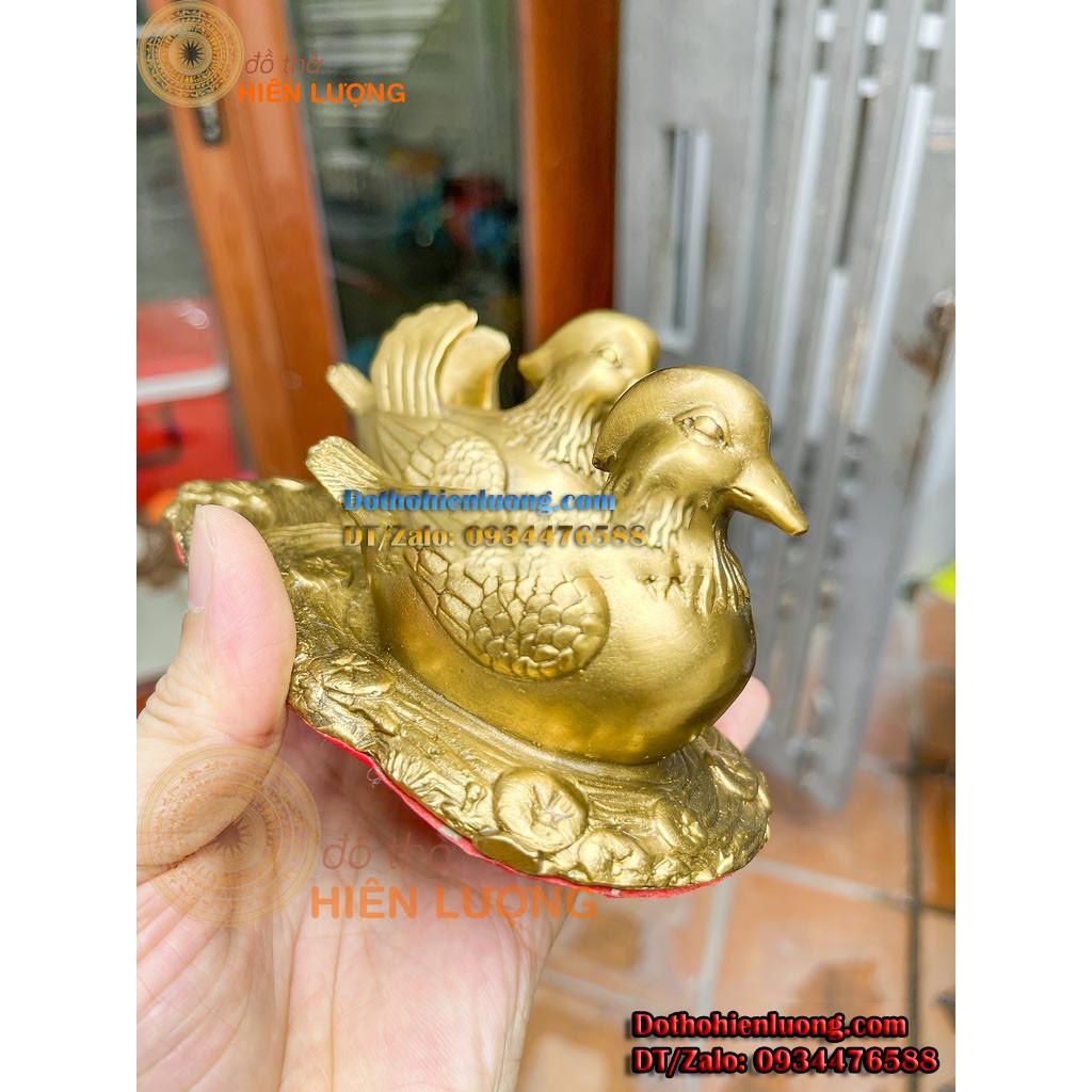 Đôi Chim Uyên Ương Hồ Sen Bằng Đồng Vàng Nguyên Chất Phong Thủy - Biểu Tượng Của Ấm No Hạnh Phúc