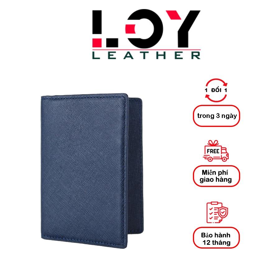 Ví đựng thẻ card, thẻ hàng mini da saffiano nam nữ Unisex - Thương hiệu LOY Leather